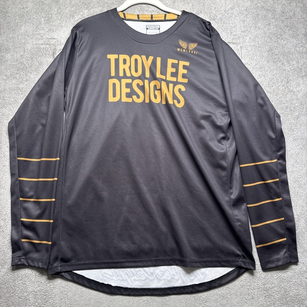 Troy Lee Designs Mens Long Sleeve Motocross Jersey Black Gold‎ Medium